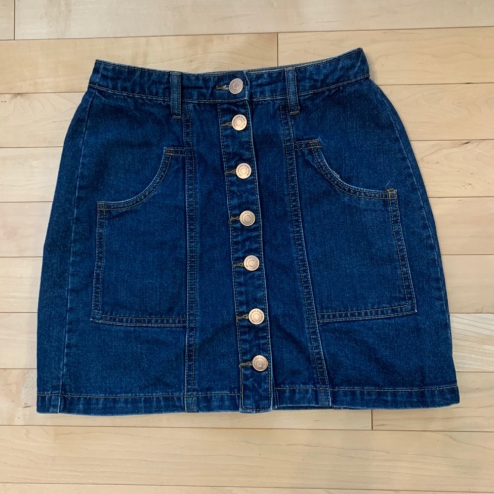 Denim button up skirt